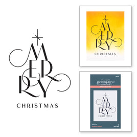 Chic Merry Christmas Press Plate & Die Set from the BetterPress Christmas Collection