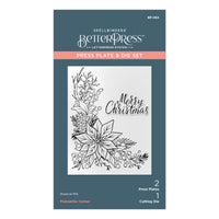 
              Poinsettia Corner Press Plate & Die Set from the More BetterPress Christmas Collection
            