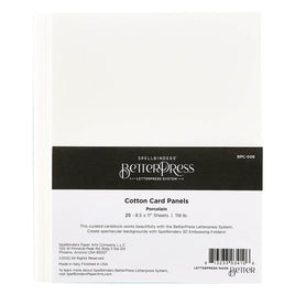 Porcelain BetterPress 8.5" x 11" Cotton Card Panels - 25 Pack