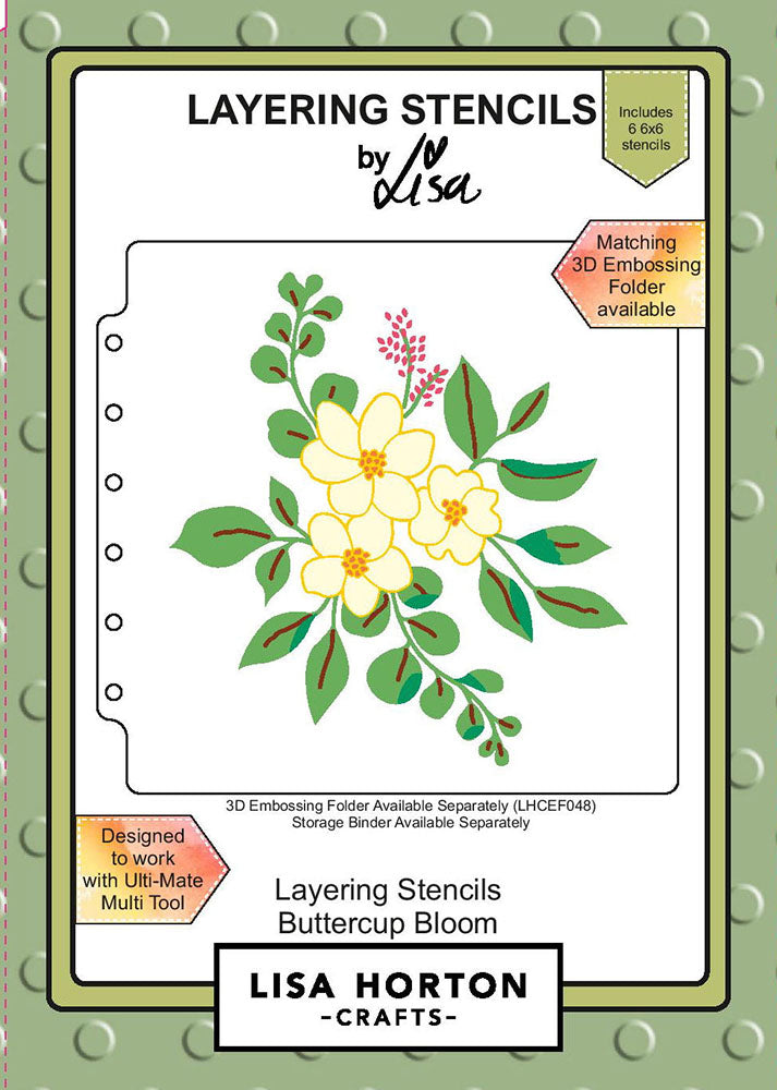Buttercup Bloom - 6x6 Lisa Horton 3D Embossing Folder with Die OR