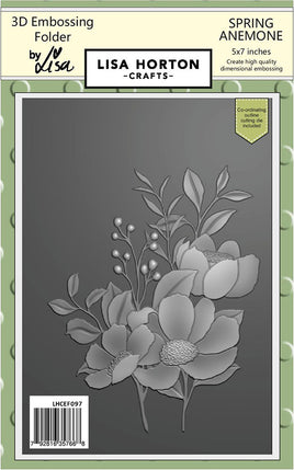 Spring Anenome - 5 x 7 Lisa Horton 3D Embossing Folder with die