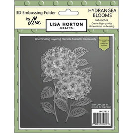 Hydrangea Blooms - 6x6 Lisa Horton 3D Embossing Folder with die