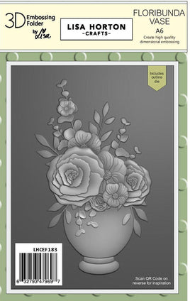 Floribunda Vase - A6 Lisa Horton 3D Embossing Folder with die
