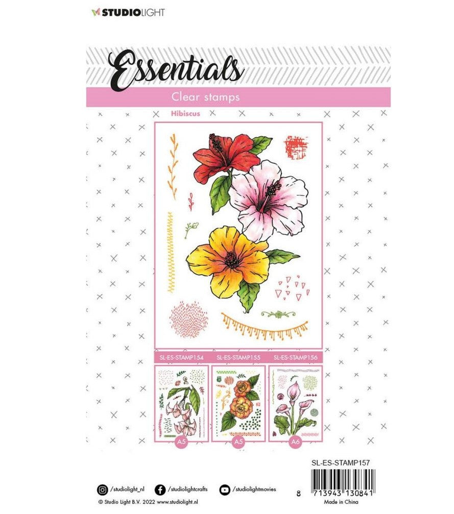 Hibiscus Essentials - Studio Light Clear Stamp Set| Stamplistic