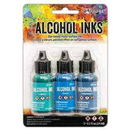 Tim Holtz Alcohol Ink 3 Pack - Teal/Blue Spectrum