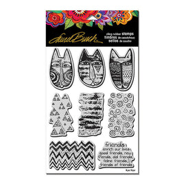 Tribal Cats Stamp Set with Template