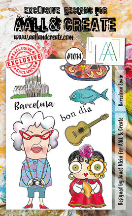 #1014 Barcelona Spain - A6 Stamp Set