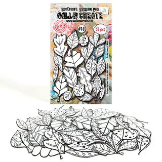 #10 Doodle Leaves White - AALL & CREATE Ephemera