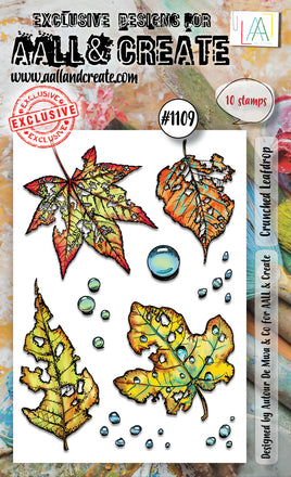 #1109 Crunched Leafdrop - A6 Stamp Set