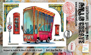 #1113 Brit Stop Bus Pop - A6 Stamp Set