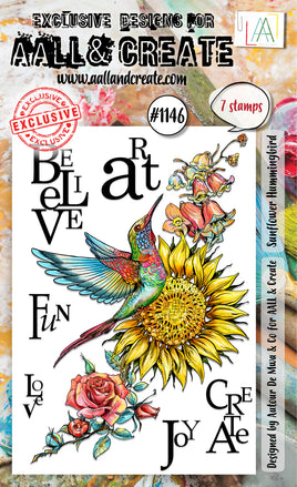 #1146 Sunflower Hummingbird - A6 Stamp Set