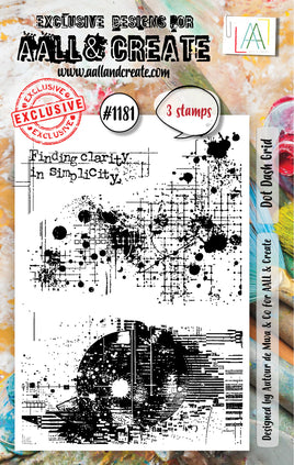 #1181 Dot Dash Grid - A7 Stamp Set