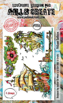 #1186 Pelican Galleon - A6 Stamp Set