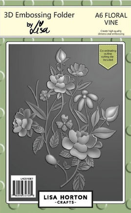 Floral Vine - A6 Lisa Horton 3D Embossing Folder with die