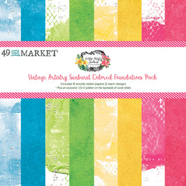 49 & Market - Vintage Artistry Sunburst - Colored Foundations - 12x12 Collection Pack