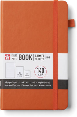Sakura A5 Notebook – Amber, 5.1″ x 8.3″, Ruled 52414