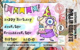 #964 Girl Birthday - A7 Stamp Set