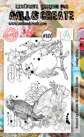 #800 Feather Besties - A6 Stamp Set