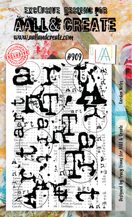 #909 Garden Notes - A6 Stamp Set