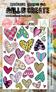 #940 Heart Collage - A6 Stamp Set