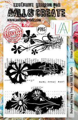 #985 Flower Smudge - A5 Stamp Set