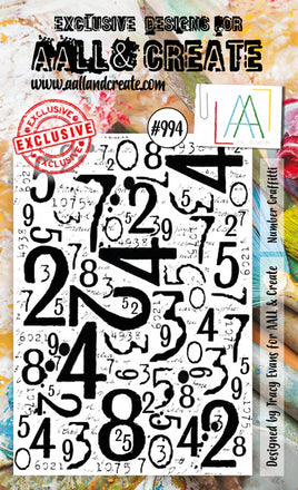 #994 Number Graffitti - A7 Stamp Set