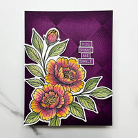 Sketched Peonies Etched Dies for Coordinating Stamp Set