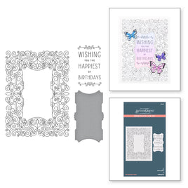 Swirl Birthday Frame Press Plate & Die Set from the BetterPress Collection