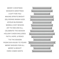 Merry & Bright Sentiment Strips Press Plate & Die Set from the More BetterPress Christmas Collection