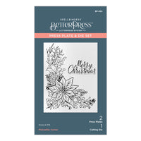 Poinsettia Corner Press Plate & Die Set from the More BetterPress Christmas Collection