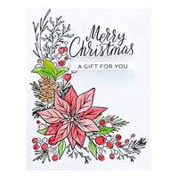 Poinsettia Corner Press Plate & Die Set from the More BetterPress Christmas Collection