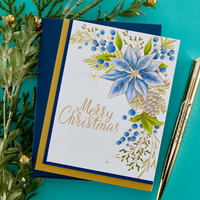 Poinsettia Corner Press Plate & Die Set from the More BetterPress Christmas Collection