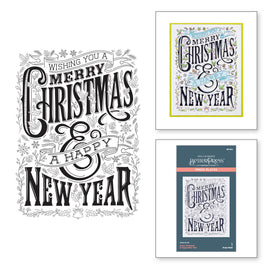 Merry Christmas & Happy New Year Press Plate from the BetterPress Christmas Collection