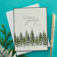 Seasons Greetings Evergreens Press Plate & Die Set from the More BetterPress Christmas Collection