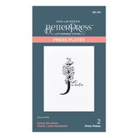 Floral J and Sentiment Press Plate