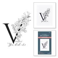Floral V and Sentiment Press Plate