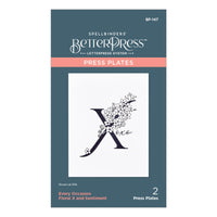 Floral X and Sentiment Press Plate
