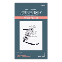 Floral Z and Sentiment Press Plate