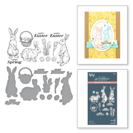 Spring Bunnies Press Plate and Die Set from the Spring Sampler Collection