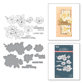 Spring Magnolias Press Plate and Die Set from the Spring Sampler Collection