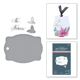 Copperplate Gift Tag Press Plate & Die Set