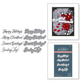 Sending Joy Sentiments Press Plate & Die Set
