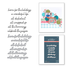Christmas Sentiments Press Plate & Die Set