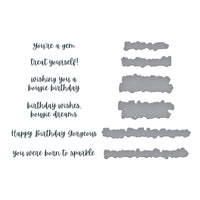 Bougie Birthday Sentiments Press Plate & Die Set