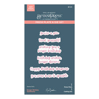 Bougie Birthday Sentiments Press Plate & Die Set