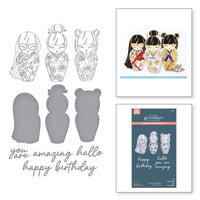 Kokeshi Dolls BetterPress Plate & Die Set