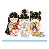 Kokeshi Dolls BetterPress Plate & Die Set