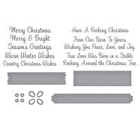 Country Christmas Banner & Sentiments Press Plate & Die Set