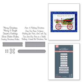 Country Christmas Banner & Sentiments Press Plate & Die Set