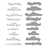 Birthday Wishes Sentiments BetterPress Plate & Die Set